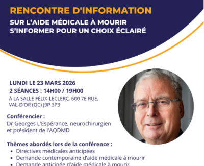 Conférence Docteur Georges L'Espérance | Aide médicale à mourir